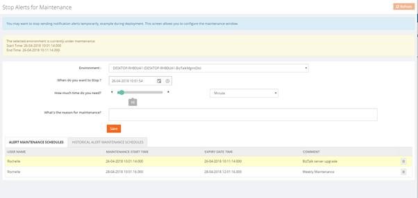 Scheduling multiple Stop Alert Maintenance window