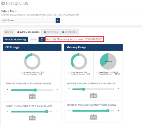 SQL Server Cluster Monitoring