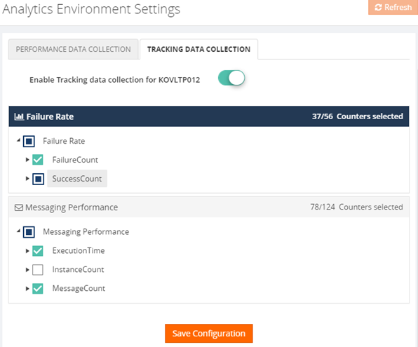 Tracking (DTA) Performance Data Collection Optimisation