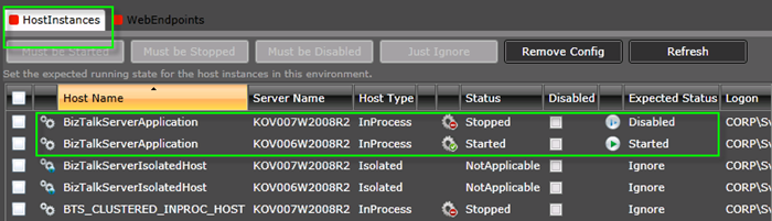 BizTalk Host Instances Monitoring - Negative Screen