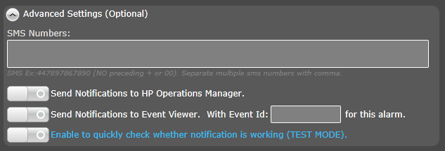 advanced settings for notifications