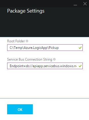 azure logic app package settings
