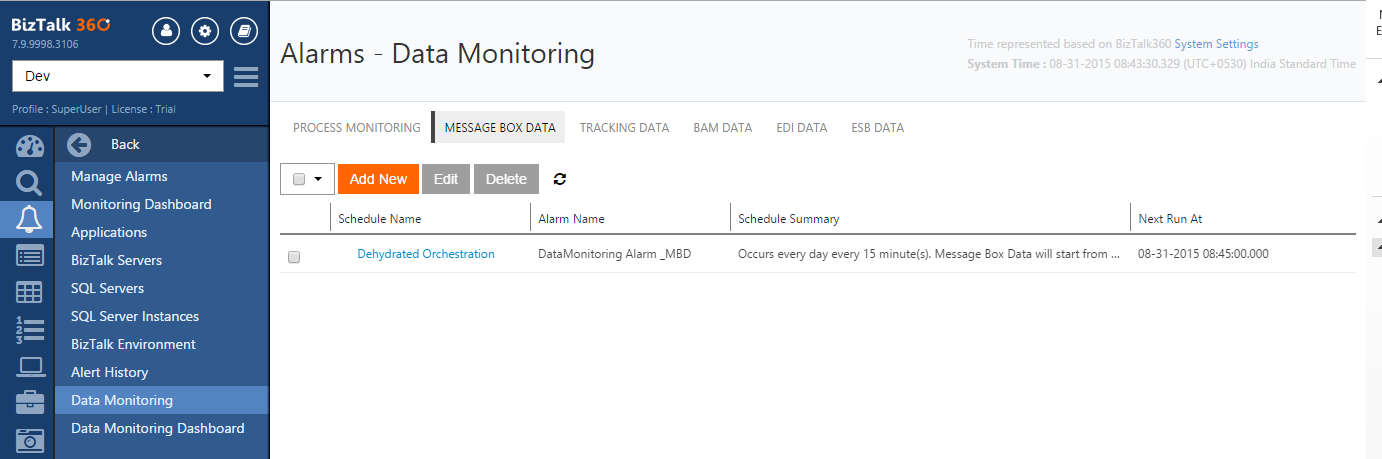 biztalk360 applications monitoring alarms