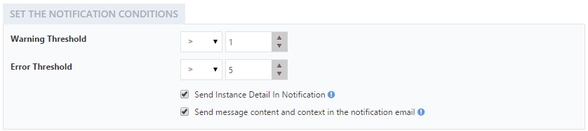 notification conditions
