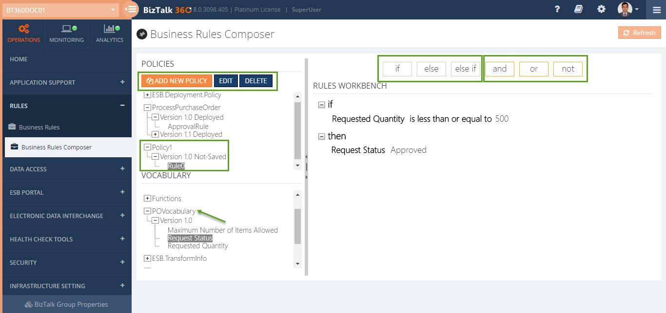 A look at BizTalk360 Business Rules Composer