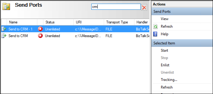 BizTalk Admin Console 2016 - search artifacts