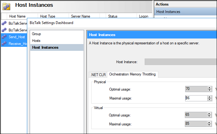 BizTalk Admin Console 2016 - host/host instance simultaneous configuration