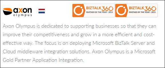 INTEGRATE 2016 - Axon Olympus - Partner of the Year 2015