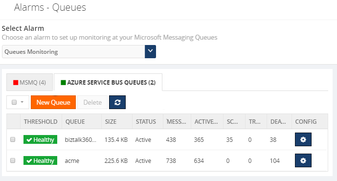 Azure Service Bus Queue Monitoring