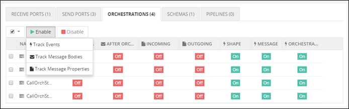 BizTalk360 - Bulk Tracking Actions for Orchestrations