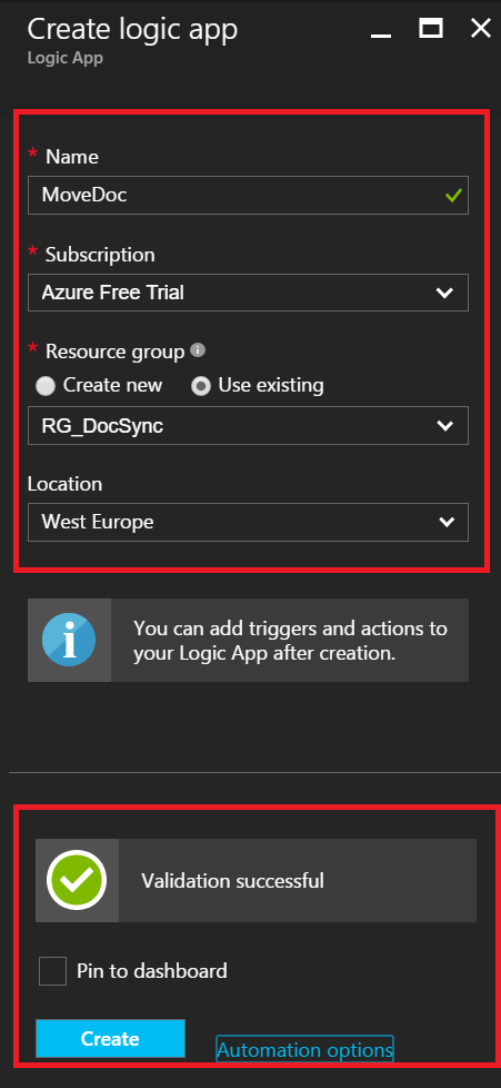 Create Logic App - Microsoft Flow and Logic Apps Considerations