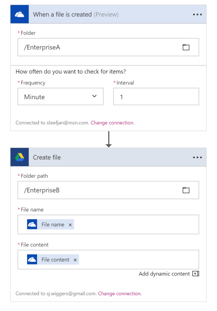One Drive to Google Drive - Microsoft Flow and Logic Apps Considerations