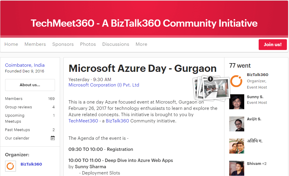 Microsoft Azure Day Registrations on Meetup