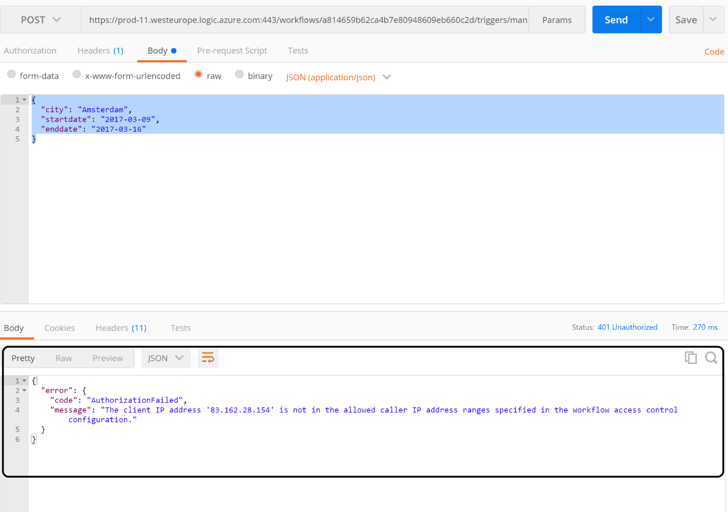 Securing Logic App direct access endpoint HTTP Request using API ...
