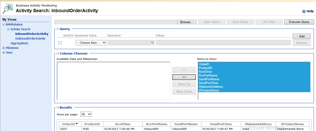 Creating a BAM view using Relationship with Related Documents