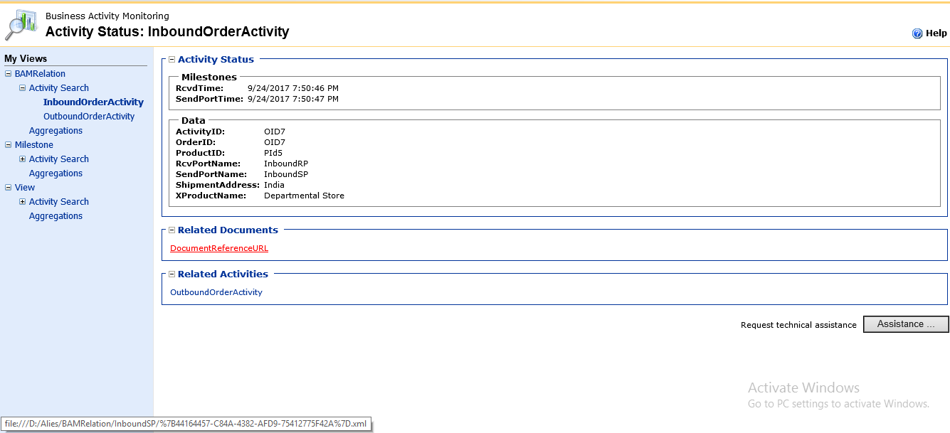 Creating a BAM view using Relationship with Related Documents