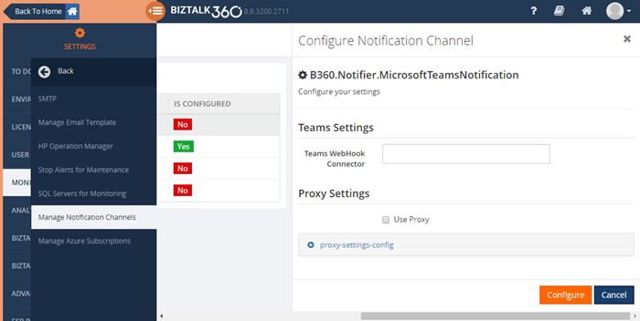 BizTalk360 Microsoft Teams Notification Channel