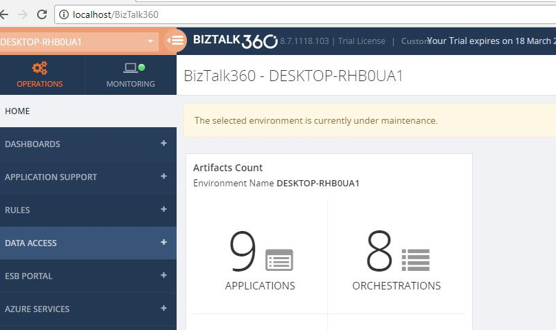 Stop alerts for maintenance BizTalk360 v8.7 release
