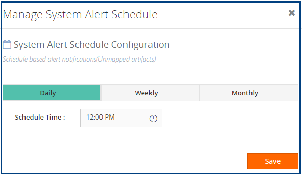 System Alerts Schedule Configuration