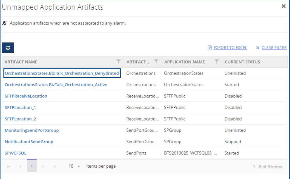 Unmapped Application Artifacts