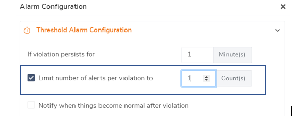 Right number of alerts per violation