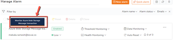 Azure blob files monitoring