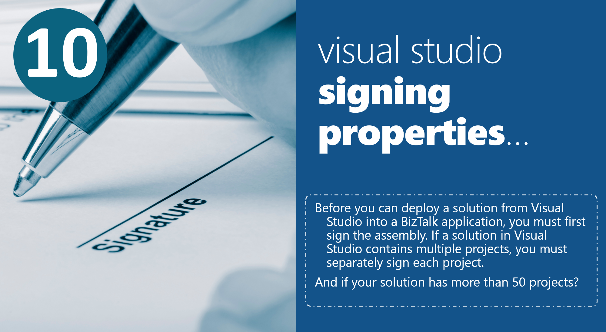 Visual Studio BizTalk Signing Properties