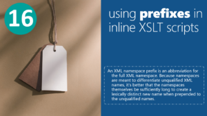 prefixes in inline XSLT scripts