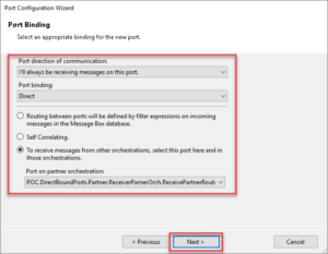 configuring forward partner orchestration direct binding -step 3