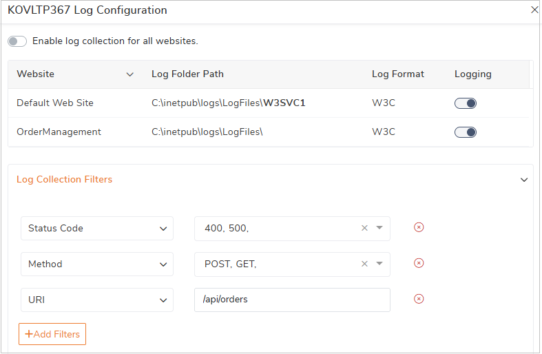 IIS-log-configuration